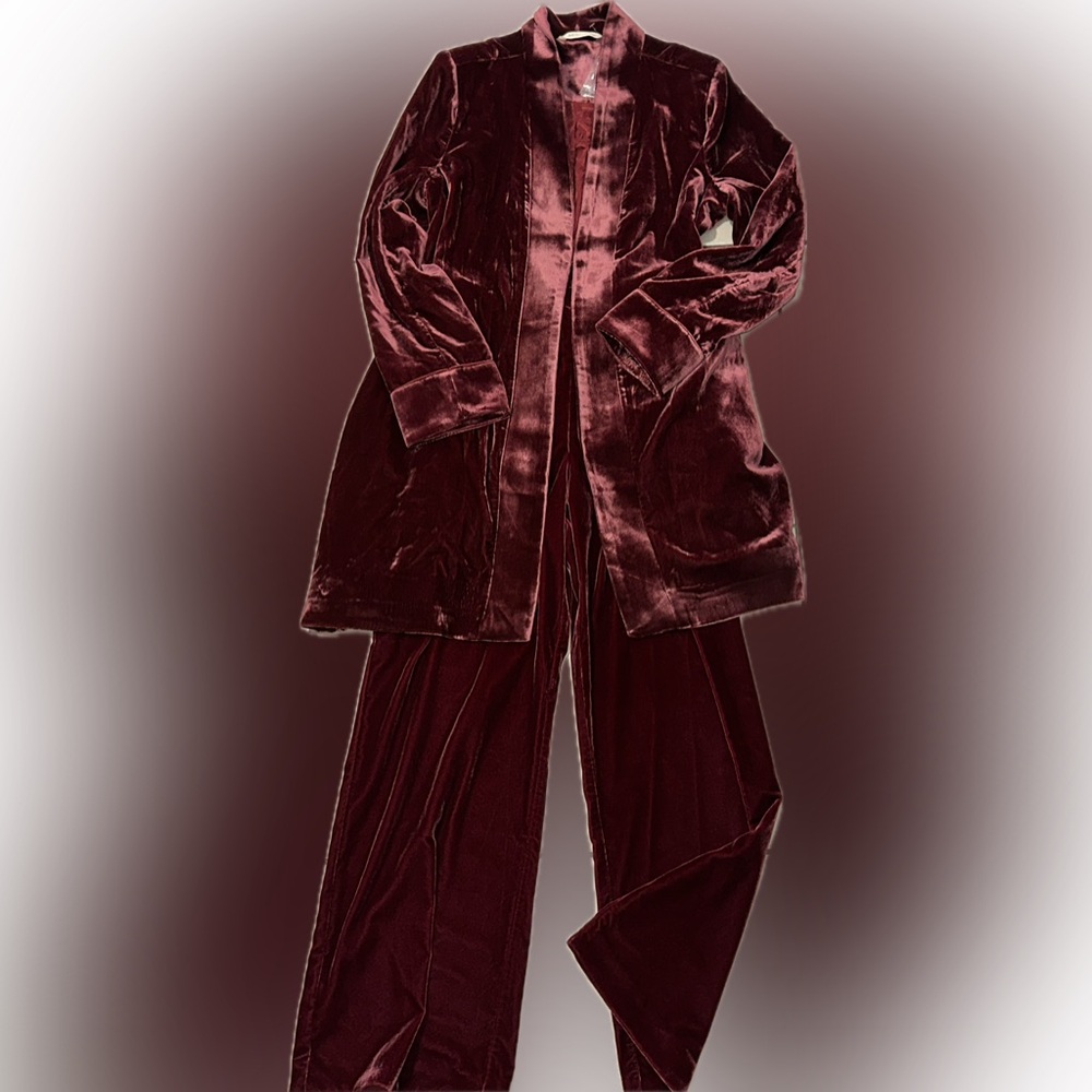 Soft Surroundings - Aria Velvet Jacket & Velvet Wide Leg Pant Set